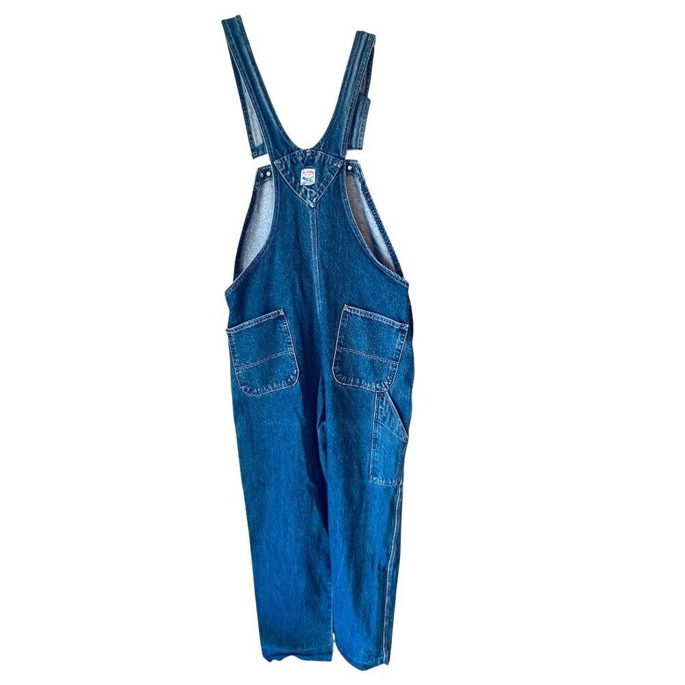 Vtg Pointer Denim Bib Overalls USA Size 36 Workwear Straight Leg Farmer 18916 - Picture 5 of 16